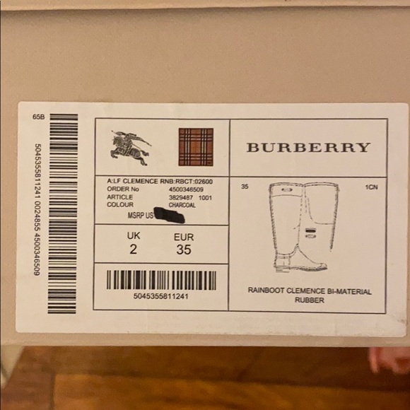 Authentic Burberry Rainboots - barely worn - Picture 4 of 4